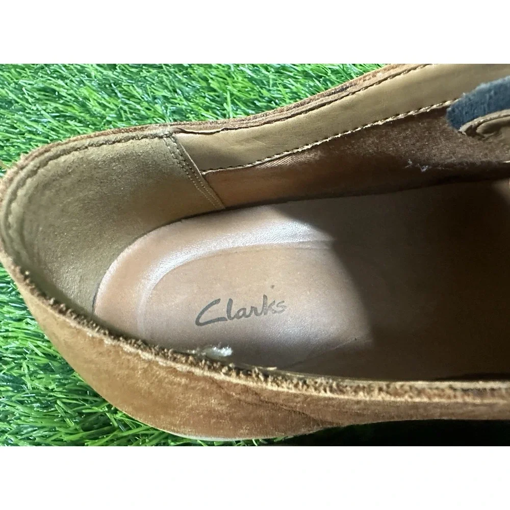 Clarks Mens Brown Leather Lace Up Round Toe Oxford Dress Shoes 10 W 261318248090